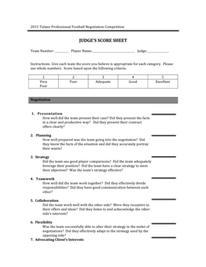 TPFNC Scoring Sheet Self Analysisdocx Law Tulane  Form