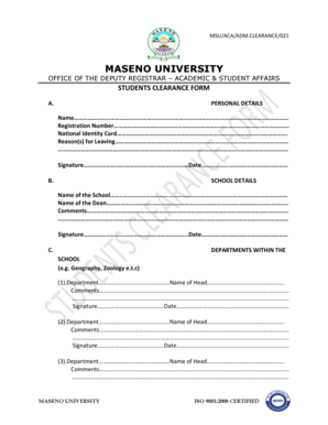 Maseno University Application Form PDF