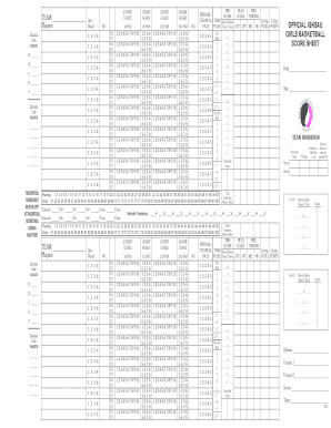 Digital Basketball Scoresheet IGHSAU  Form