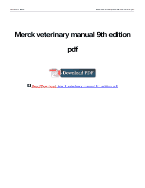 Merck Veterinary Manual 12th Edition PDF Download  Form