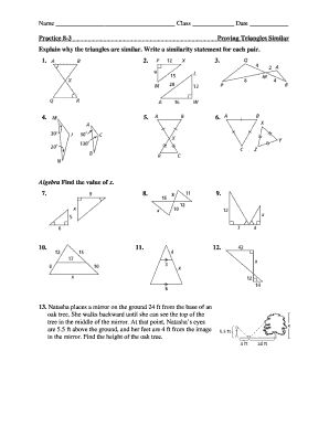 Proving Triangles Similar Worksheet Answer Key PDF  Form