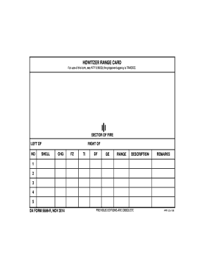 Howitzer Range Card  Form