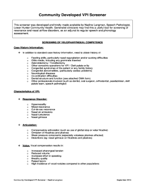 Vpi Screener  Form