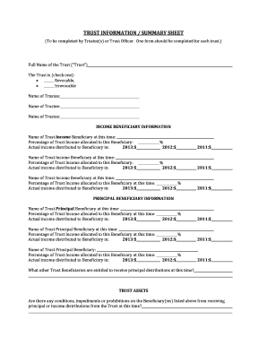 Trust Information Sheet