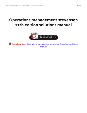 Operations Management William J Stevenson Solutions  Form