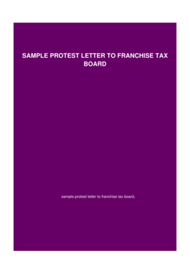 Sample Letter to Franchise Tax Board  Form