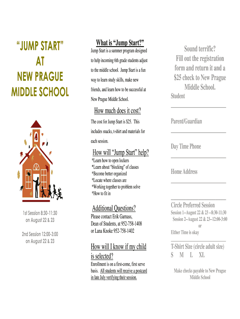 JUMP START What is Jump Start at Fill Out the  Isd721  Form