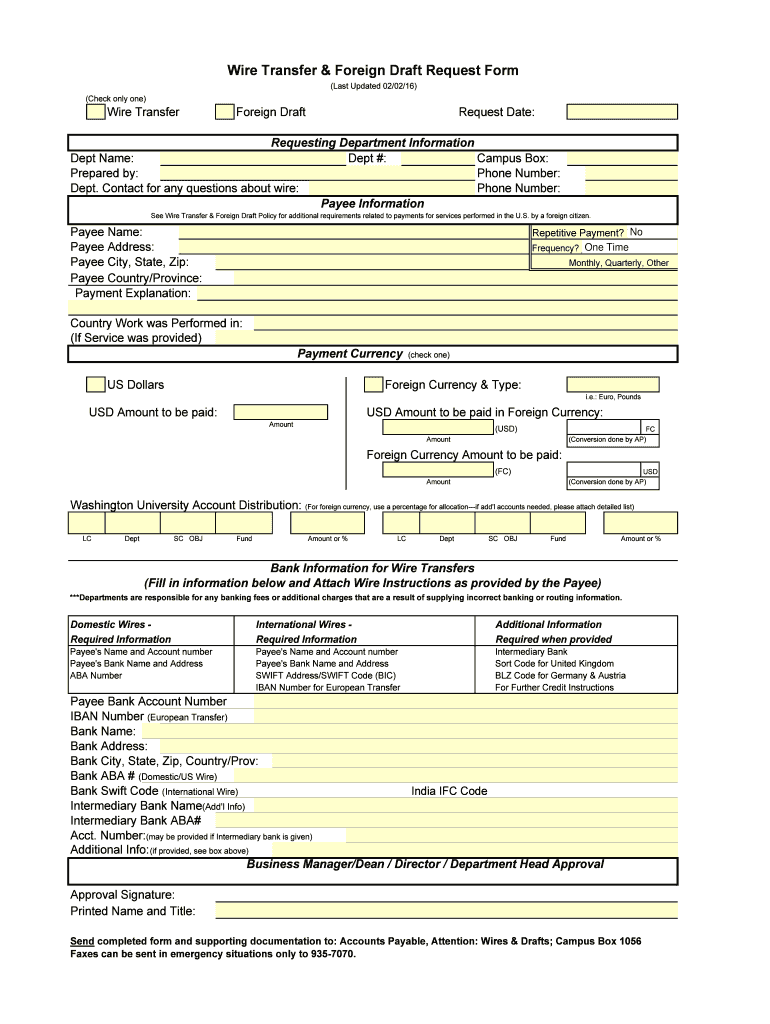 Wire Transfer &amp;amp  Form