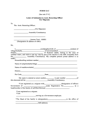 Election Form 12 Filled Sample