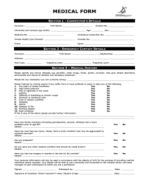 MEDICAL FORM University of South Australia