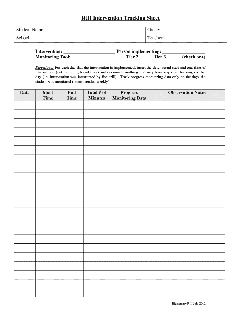  Intervention Tracking Sheet 2012-2024