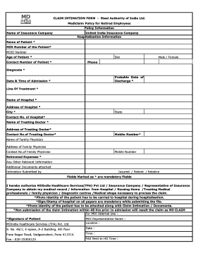 Claim Intimation Form