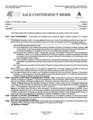 SALE CONTINGENCY RIDER BAEC Bar Association  Form