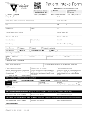 Patient Intake Form Sunshine Health