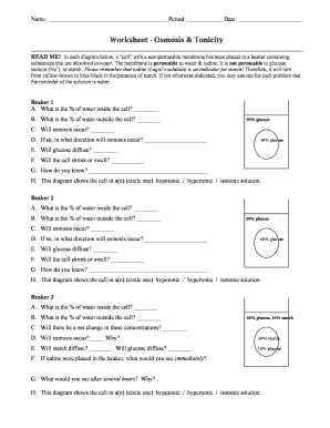 Worksheet Osmosis and Tonicity Answers  Form