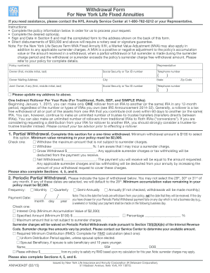  Withdrawal Form for New York Life Fixed Annuities 2019