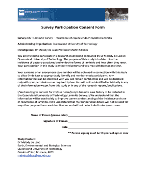 Survey Participation Consent Form QUT