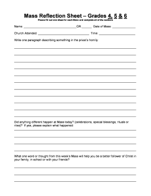 Mass Reflection Sheet  Form