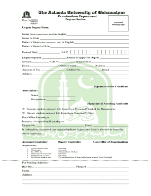 Iub Degree Verification Fee Structure  Form