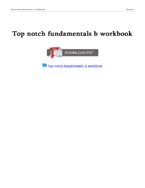 Top Notch Fundamentals Workbook PDF  Form