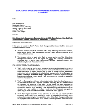  Sole Proprietorship Authorization Letter 2015-2024