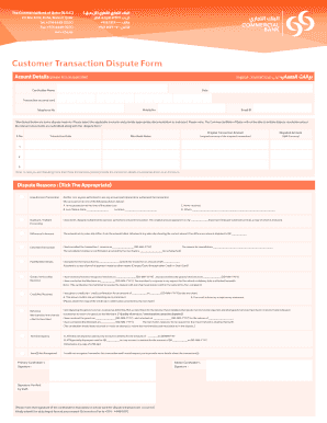 Cbq Dispute Form