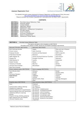 Cathsseta Assessor Registration  Form