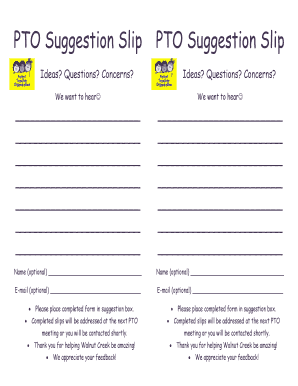Suggestion Slip Template  Form