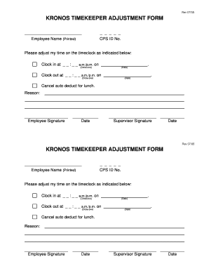 Kronos Cps Timekeeper  Form