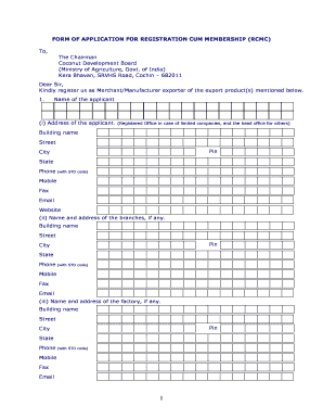 Coconut Board Certificate for Export  Form