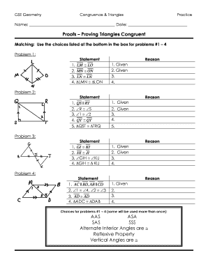 Proofs Proving Triangles Congruent TypePad  Form