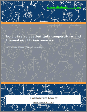 Holt Physics Section Quizzes PDF  Form