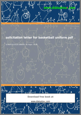 Solicitation Letter for Basketball Uniform