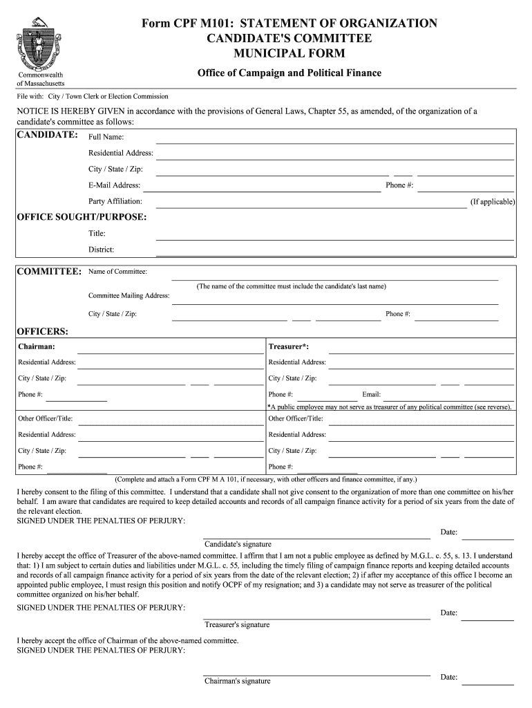  M101 Form 2016-2024