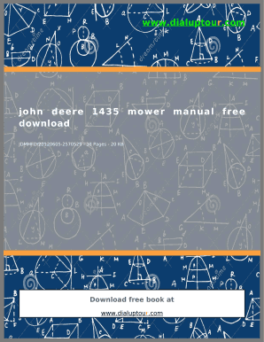 John Deere 1435 Manual  Form