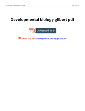 Gilbert Developmental Biology 10th Edition PDF  Form