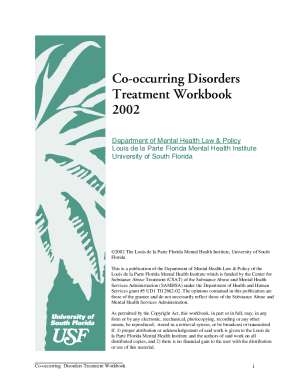 Co Occurring Disorders Workbook PDF  Form