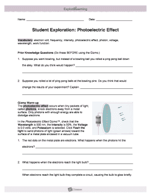 Photoelectric Effect Gizmo Answers  Form