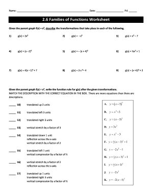 2 6 Families of Functions Answer Key  Form