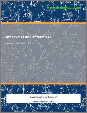 Affidavit of Loss Form 138