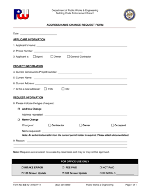  ADDRESSNAME CHANGE REQUEST FORM Houston 2021