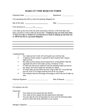 Make Up Time Request Form
