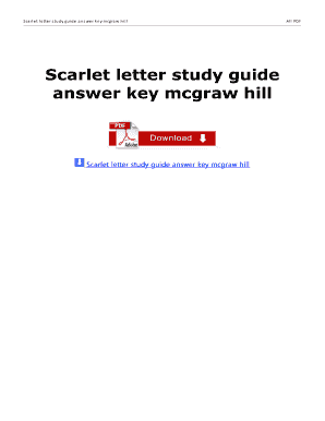 The Scarlet Letter Study Guide Answers PDF  Form
