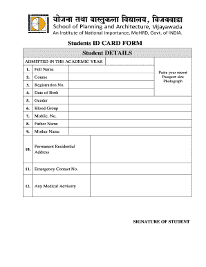 School ID Card Form PDF