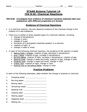 Staar Science Tutorial Tek  Form