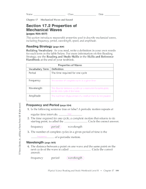 Section 17 2 Properties of Mechanical Waves  Form