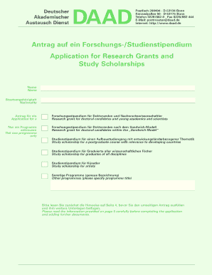 Daad Application Form PDF