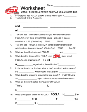 Fccla Information Sheet Answers