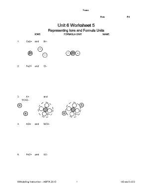 Representing Ions and Formula Units Answer Key