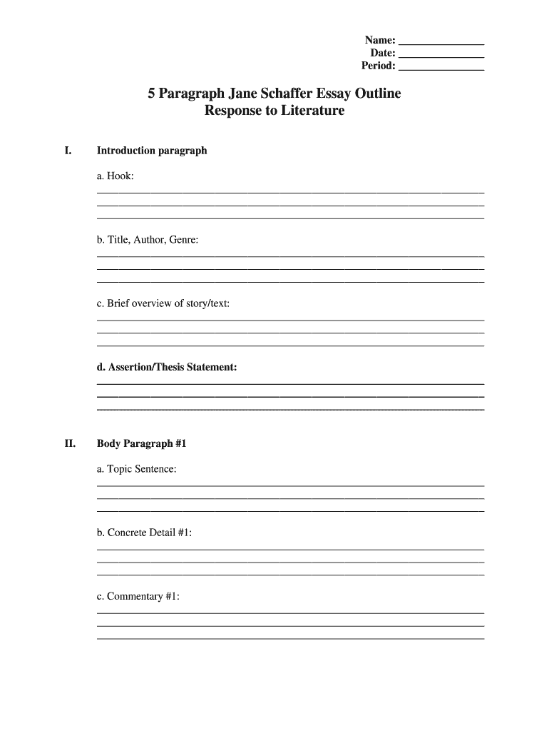 Get and Sign Response to Literature Outline  Form